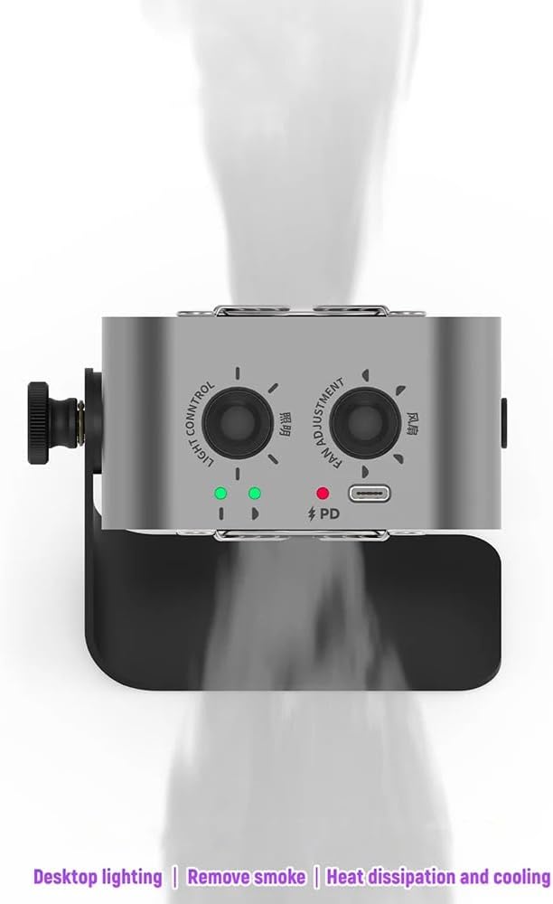 Professional Desktop Smoke Absorber Portable Soldering Fume Extractor Fan with LED Light & Carbon Filter for Electronics Repair