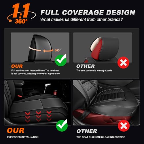 Image of AOMSAZTO Custom Fit Seat Covers for Toyota 4Runner 2011-2024 Full Set Car Seats Cover for 4Runner Accessories Black&Gray(5 Seats Model Only)