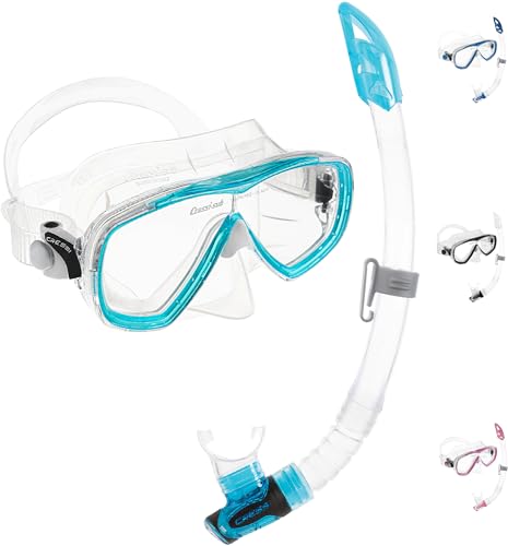 CRESSI Estrella & Gamma Clear/Aquamarine - Conjunto Máscara Estrella + Tubo Gamma para Buceo y Snorkel, Transparente/Aguamarina, Talla Única, Unisex
