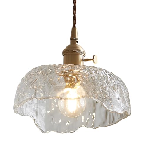 Lustre à tête Unique à vis E27 en Verre Soufflé et Finitions Épurées pour Intérieur Chic