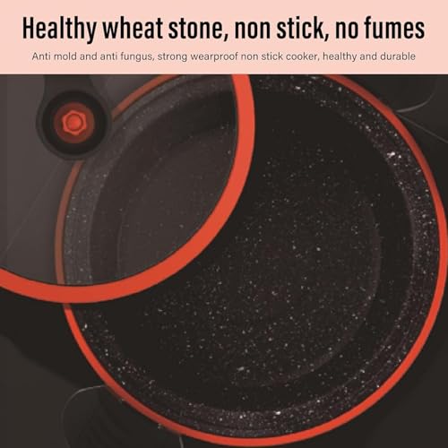 Non Stick Pressure Cooker, 8L Micro Pressure Cooker Fast Cooking Cookware, Thickened And Durable Medical Stone Soup Pot, with Transparent Glass Lid (Orange One Size) - Image 5