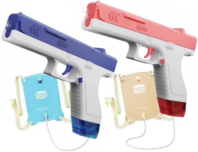 2 Pack Backpack Water Gun -Water Guns for Adults and Kids?Summer Outdoor Swimming Pool,Beach,Grassland, Water Combat Remote Shooting Toys 2 Backpacks With 2 Water Guns