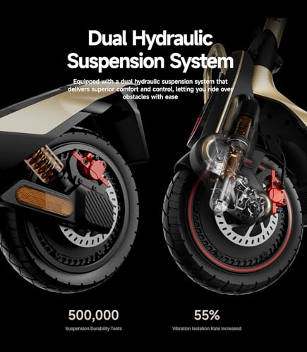 NAVEE UT5 Ultra X Supercar Electric Scooter, 43.5 mph Speed, 74.6 Miles Range, Dual 2400W Peak Motor & Hydraulic Suspension & Oil Disc Brake, Self-Sealing Tires, Flash Charge Off-Road Scooter Adults - image 7