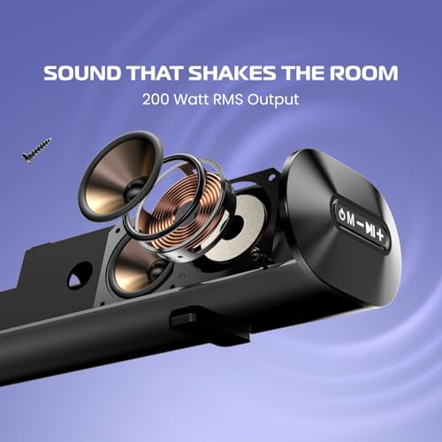 Image of CBS-02 ULTRABAR Soundbar with Bluetooth 5.3, Virtual 3D Sound, Smart Sound Modes, LED Display & Remote Control