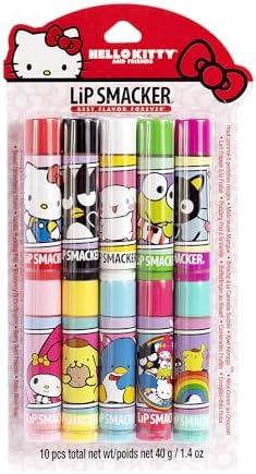 Sanrio Hello Kitty & Friends Pack - 10 Moisturizing Lip Balms, Hydrating & Protecting - Cruelty-Free