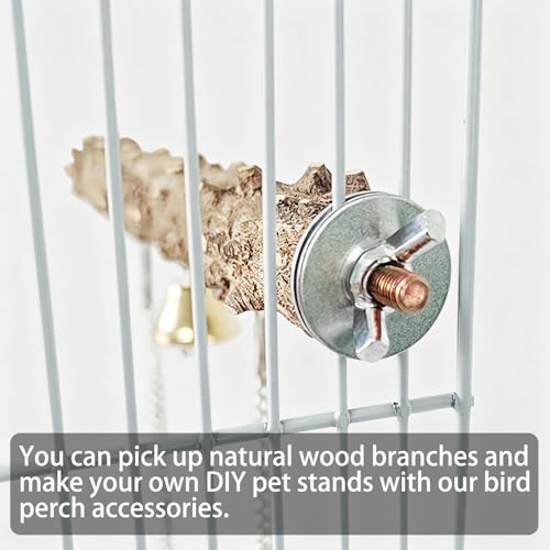 Image of Bird Cage Screws, Bird Perch Screws, Nuts and Make Bird Perches, Stand Platform Accessories for Fixing Pet Cage, Playground Perch, Food Feeder (10, 3cm(1.18inch))