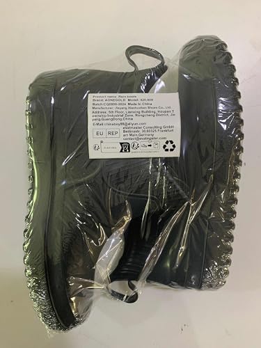 AONEGOLD Kalosze męskie, damskie, krótkie, wodoszczelne, antypoślizgowe kalosze do prac ogrodowych, buty outdoorowe, czarny, 42 EU