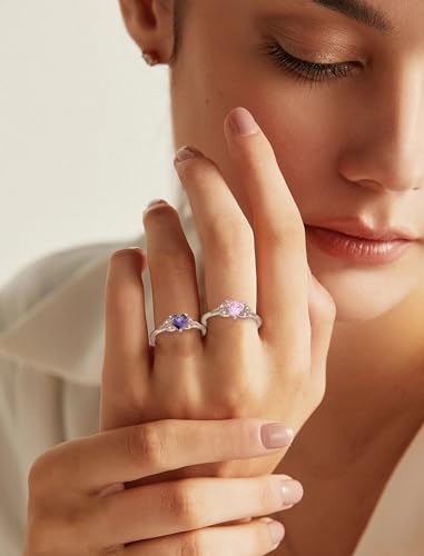 Celtic Knot Rings Heart Rings, 925 Sterling Silver Eternity Promise Rings Birthstone for Women Jewelry Gift2