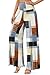JZC Women's Casual Palazzo Pants Print Wide Leg Palazzo Lounge Pajama Trousers Dressy High Waist Flowy Pants Plaid L