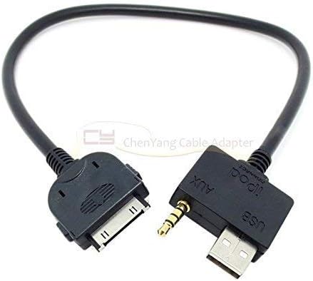 For Hyundai 96125-2L000 iPod/iPhone Connectivity Audio and USB Cable Black 30cm