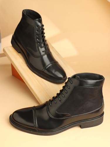 Image of Carlton London Men's Ankle Height Comfortable Lace-Up Round Boot