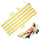 Toalla para silla de playa, funda para silla de playa | Toalla para silla de playa con 3 bolsillos | Fundas suaves para sillas, fundas para tumbonas, toallas
