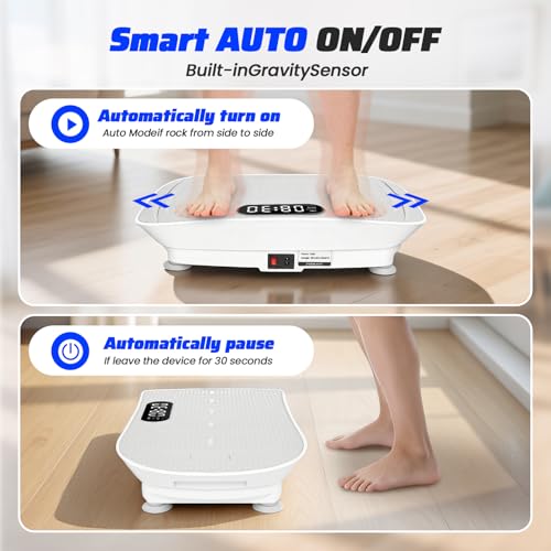 Image of Vibration Plate Exercise Machine, 10 Auto Programs & 10 Manual Levels Vibration Platform for Weight Loss /Lymphatic Drainage, 450lbs Capacity Vibration Board with Resistance Bands for Full Body Workout