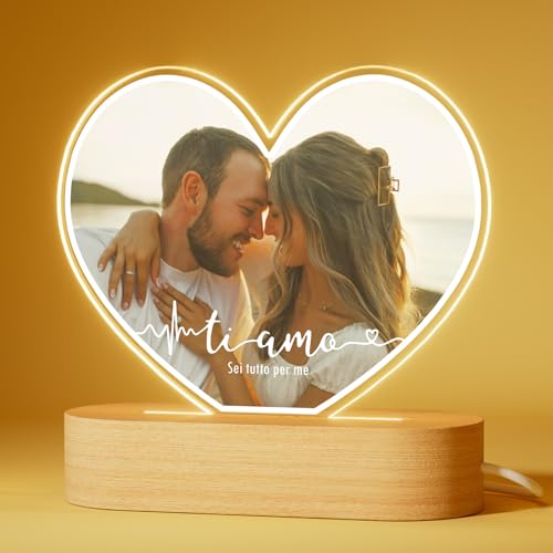 Bemaystar Regalo Personalizzato Ti Amo - Lampada Personalizzata con Foto