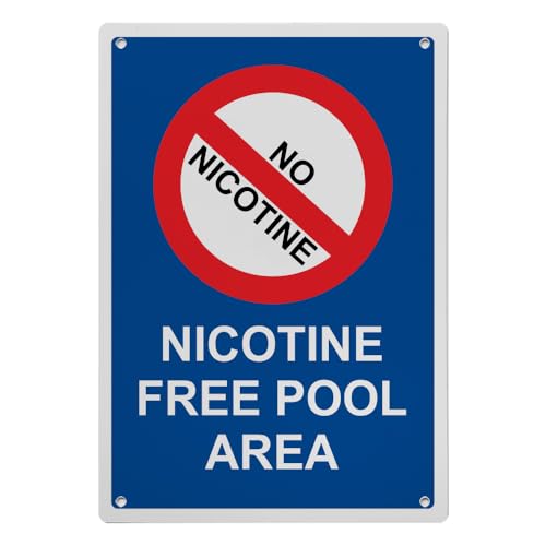 Nicotine Free Pool Area Sign, 8.5 x 11 in