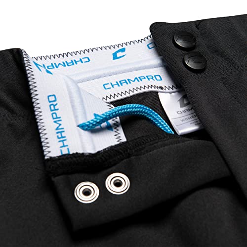 Calça de softbol Champro Girls Fireball, Preto, Girls' Medium