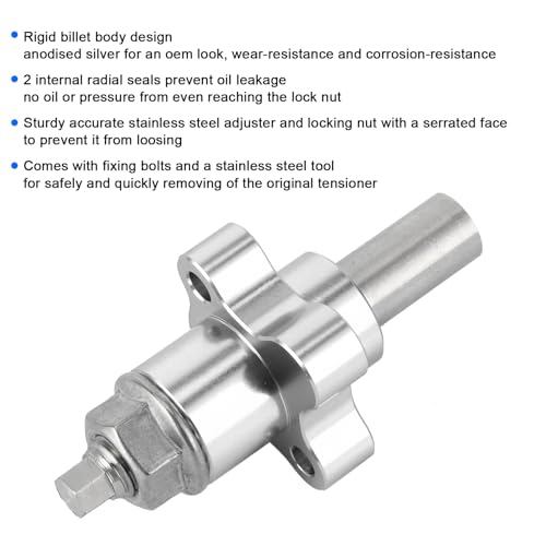 Dioche - Tensor de cadena de leva, tensor de cadena de distribución, kit de ajuste manual para CBR600RR 03‑18 aleación de aluminio plateado + acero