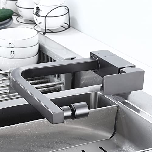 Robinets pliants laiton évier cuisine chaud et froid mitigeur gris-c