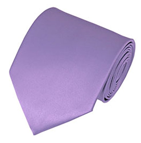 Romario Manzini Poly Multi Solid Color Tie, Lavender