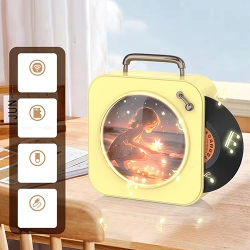 Radio disque vinyle jaune pour écouter vos anciens supports audio