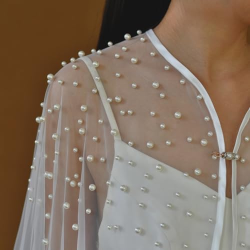 Perlas de tul para bodas con acabado de alta costura en capas de novia exclusivas 5