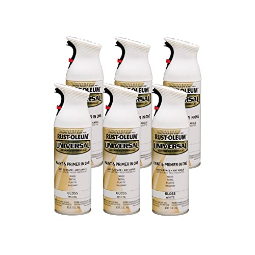 Image of Rust-Oleum 245199-6PK Universal All Surface Spray Paint, 12 oz, Gloss Pure White, 6 Pack