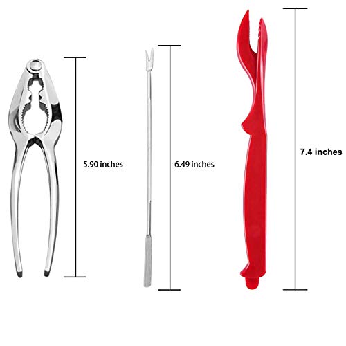CoZroom Seafood Tools Set Nut Cracker Set with Lobster Crackers and Stainless Steel Seafood Forks Lobster Shellers (6 Crackers/6 Forks/6 Shellers) - Thumbnail 2
