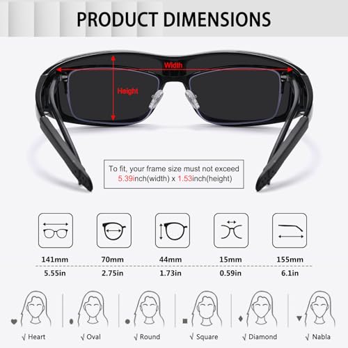 Image of HAOLOTA Night Vision Driving Over Glasses, Polarized Nighttime Glasses Men Women Anti Glare Yellow Tinted Lens