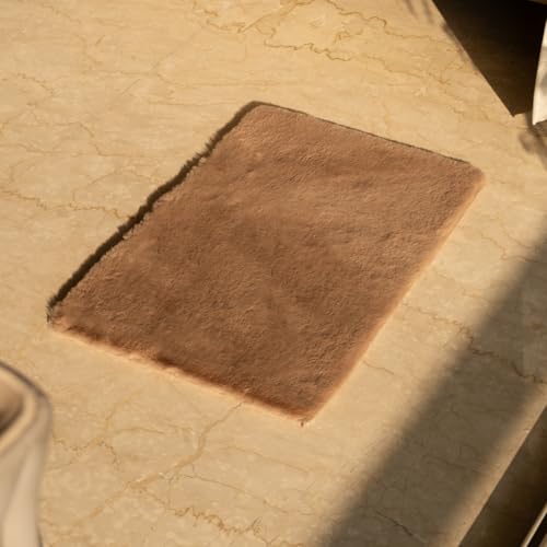 Image of Earthy Fables Feather Microfiber Rug /Mat, Thick, Quick Dry, Anti-Skid, Non-Slip, Machine Washable Floor Rug, Door Mat for Kitchen, Bedroom, Living Room, 60 x 40 cm - Beige