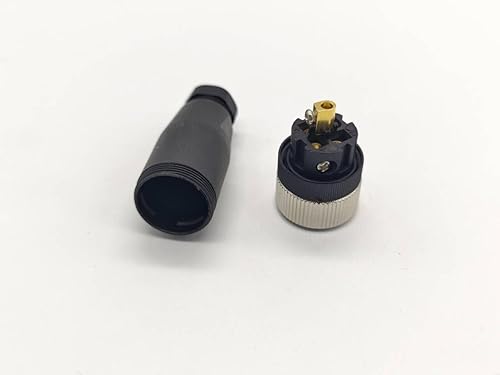 Miniatura 5 de Conector de cable M12 Circular Impermeable Enchufe de Aviación Terminación de tornillo Instalable en Campo Desapantallamiento Recto (5 Pin Hembra