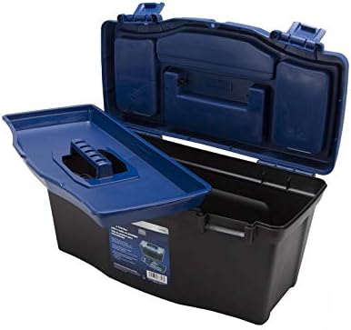 Miniatura 2 de Edward Tools Caja de herramientas de plástico con asa, caja organizadora resistente de 16 pulgadas con bandeja organizadora extraíble y asa, tapa de