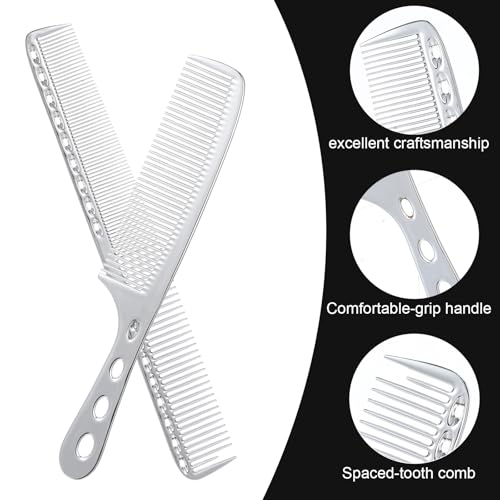 Peine de metal para cabello, 2 piezas, aluminio, antiestático miniatura 3