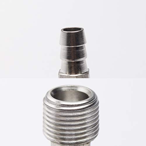 LTWFITTING 90 Degree Elbow Stainless Steel 316 Barb Fitting 3/8\" ID Hose x 3/8\" Male NPT Air Gas (Pack of 500)