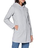 Abrigo Only Onlsiri Bonded Hood Coat CC Otw Chaqueta, Gris Claro, S para Mujer