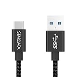 STARDATA USB Type C to USB Type A Fast Charge & Sync Cable - USB 3.0 - Nylon Braided Design - 5Gbps Speed Data Transfer Mode - Nexus 5X, 6P, LG G5, OnePlus 3, HTC 10 and more - 3.9 ft (Black)