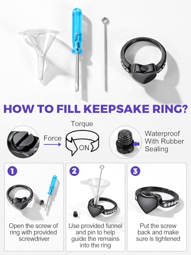 Image of Richsteel Stainless Steel Heart /Claddagh Cremation Urn Ring for Ashes for Women Waterproof Locket Rings Memorial Jewelry(with Gift Box)