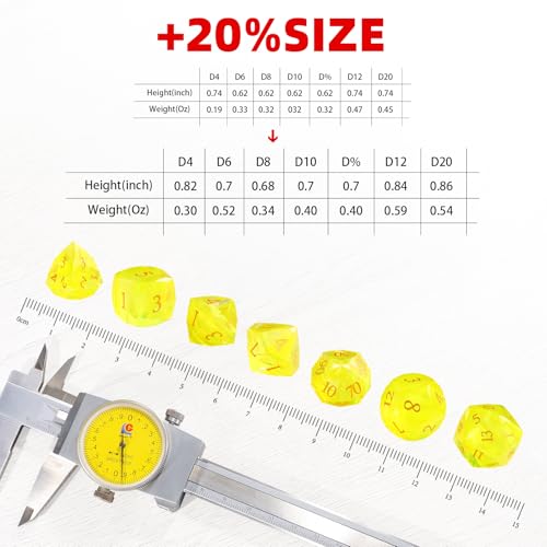 Natural Gemstone Crystal Polyhedral Dice Set for Dungeons and Dragons, RPG, Tabletop Games, 7-Piece (LS-8) by LUCKY-M - Image 3