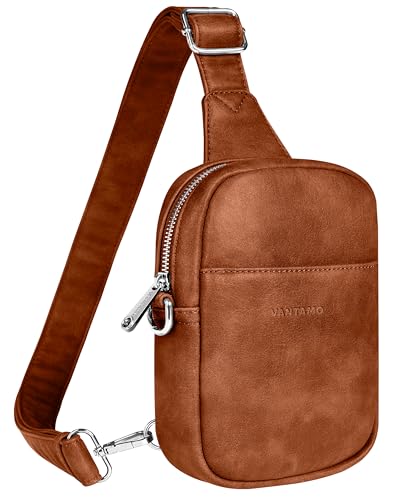 Vantamo Sling Bag for Women Adjustable Strap, RFID & Anti-Pickpocket Clip Cross Body Bags for Women, PU Leather Pack
