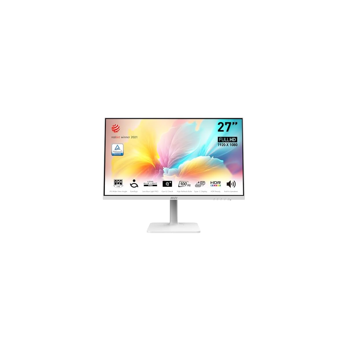 MSI-Modern-MD2712PW-Monitor-27-FHD-IPS-1920x1080-100Hz-Schermo-Eye-Friendly-HDR-Ready-Altoparlanti-integrati-Stand-regolabile-in-4-posizioni-HDMI-14-USB-Type-C-VESA-75x75-mm