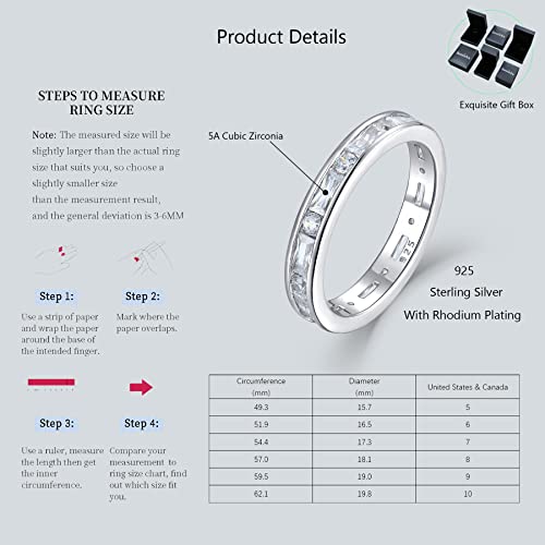 Romieka Rings Eternity Rings 14K White Gold Plated 925 Sterling Silver Halo Rings For Women Wedding And Anniversary Rings,Size7 #TOP1
