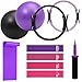 WOCUME Pilates Ring Fitness Circles Set, Dual Padded Handles Home Pilates Equipment Set for Women Includes 2 Pilates Ring, 2 Pilates Mini Ball, and 5 Resistance Bands at Home Pilates Workout Set