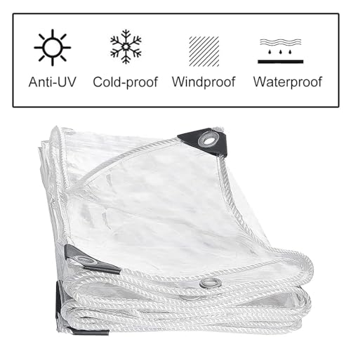 Rideaux en bâche transparente pour pergola et patio abrités du vent - 3