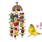 Juguete Masticable para Loros | Seguridad Para Mascotas Y Resistente A Mordeduras | Juguetes De Madera Natural Para Loros | Para Guacamayos, Gorriones, Periquitos, Conuras, Calopsitas y Diamantes