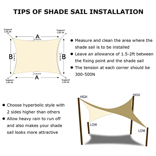 Image of KANAGAWA 10'X13' Sun Shade Sail Cream Curved Rectangle