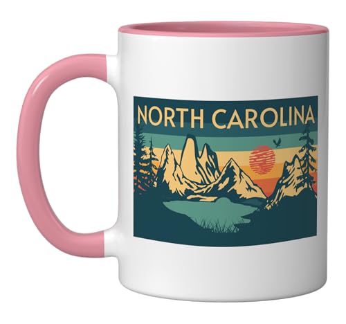 Taza de cerámica North Carolina 11 onzas rosa miniatura 1