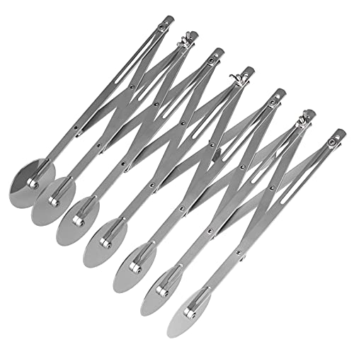 Cortador de Pizza, Cortador de Masa de Acero Inoxidable, 3/5/7 Ruedas Cortador de Pizza Ajustable, Divisor de Masa de Acero Inoxidable para Hornear, Pastelería, Pan(7 Ruedas)