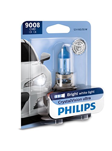Philips 9008 CrystalVision Ultra Upgrade Bright White Headlight Bulb, 1 Pack