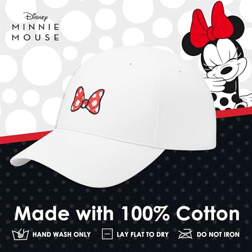 Image of Disney Minnie Mouse Dad Hat, Cotton Adjustable Baseball Cap with Curved Brim
