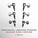 D'Addario Accessories Auto-Trim Tuning Machines - Locking Tuners for Guitars - 6 In Line Setup, Black