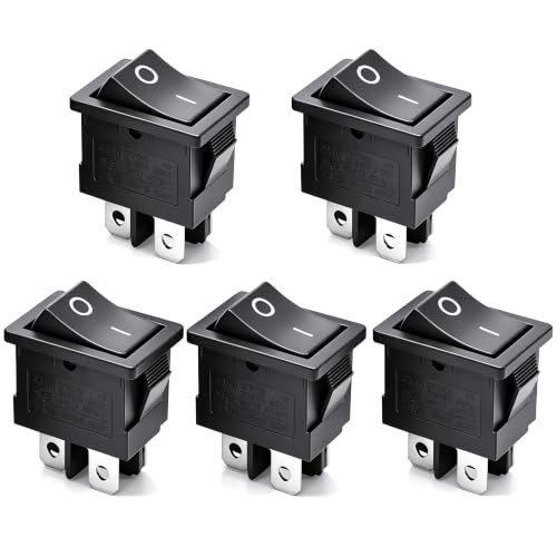 mxuteuk 5pcs DPST Rocker Switch Power ON-Off Switch